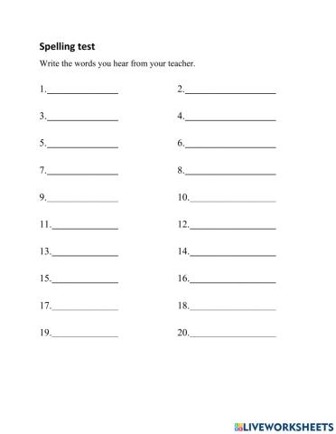 Spelling Test