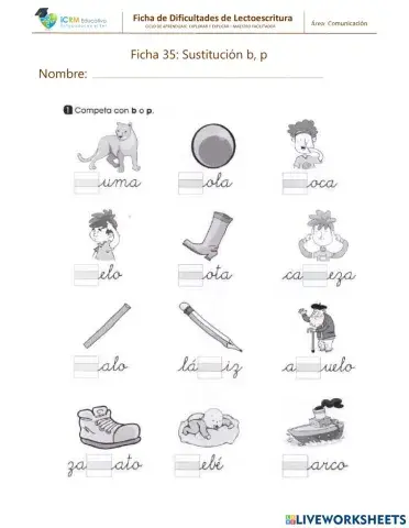 Practica de la letra m,p,b,n