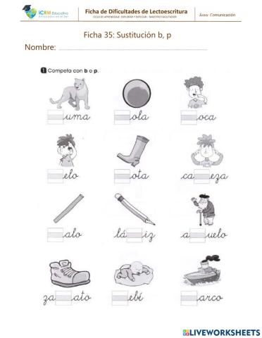 Practica de la letra m,p,b,n