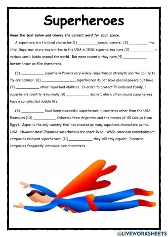 Superheroes PET Exercise