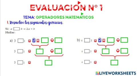 Evaluación  de razonamiento matemático