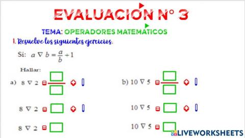 Evaluación  de razonamiento matemático