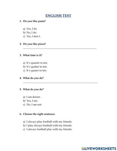 English test