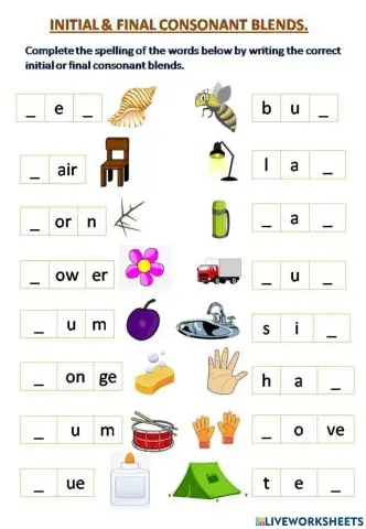 Initial and Final Consonant Blends