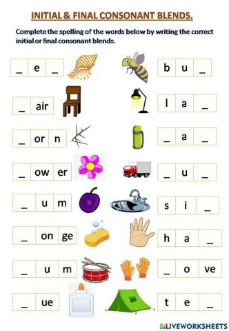 Initial and Final Consonant Blends