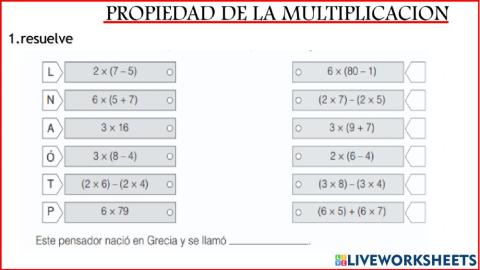 Propiedades de la multiplicacion