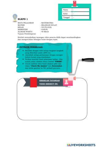 ELKPD 1 Bilangan Bulat