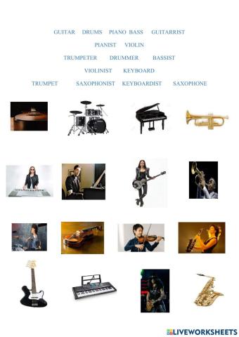 Vocabulary about music