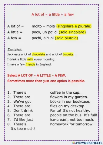 a lot of - a little - a few