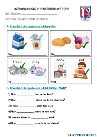 Fifth Grade Exam IV Unit