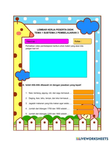 LKPD Tema 1 subtema 2 pembelajaran 3