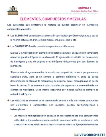 Elementos compuestos y mezclas