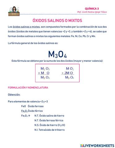 Oxidos dobles, salinos o mixtos