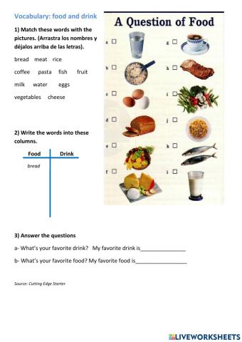 Act. 14 Food and drinks