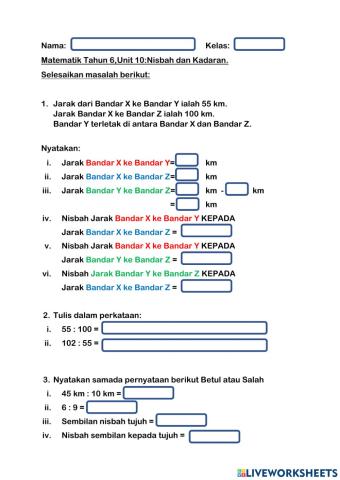 Nisbah dan Kadaran Penyelesaian Masalah