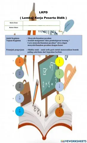 Menyederhanakan pecahan