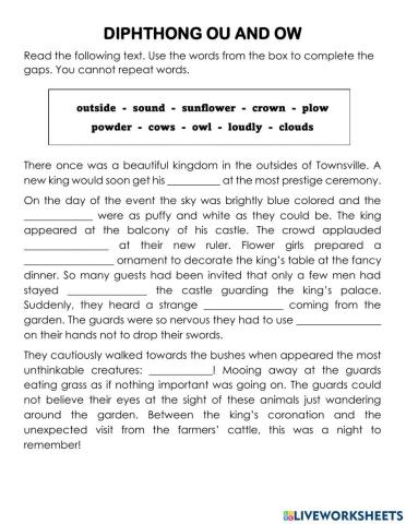 Diphthongs ou ow