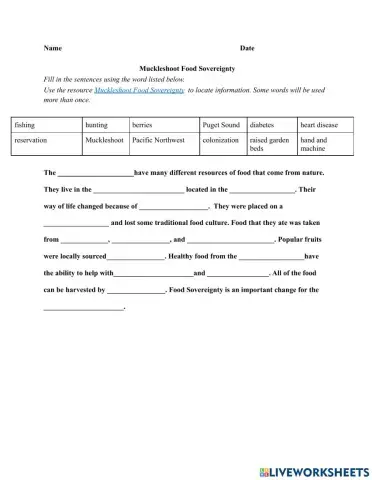  Muckleshoot Food Sovereignty  