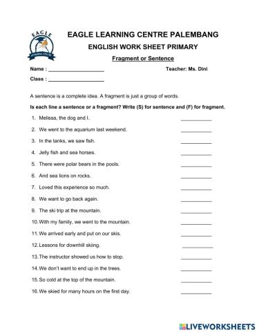 Sentence or Fragment