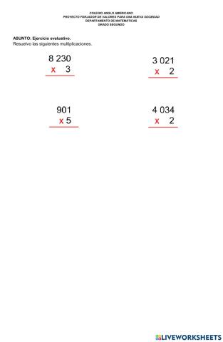 Multiplicación por una cifra