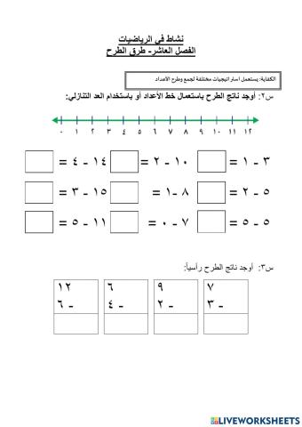 الفصل العاشر: طرائق الطرح