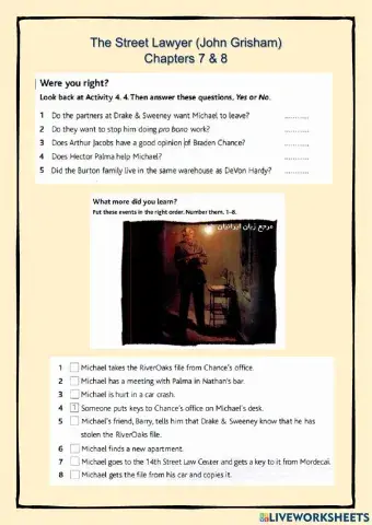 The Street Lawyer chap 7 & 8 Main Events