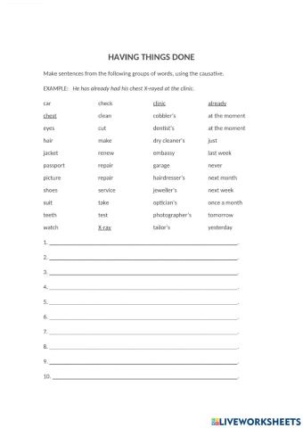 Causative Have Something Done