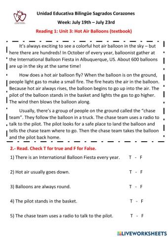 Reading: Hot Air Balloons