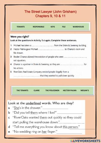 The Street Lawyer chap 9-10-11Main Events