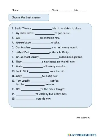 Present Simple Tense & Present Continuous Tense
