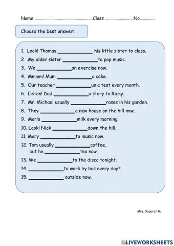Present Simple Tense & Present Continuous Tense