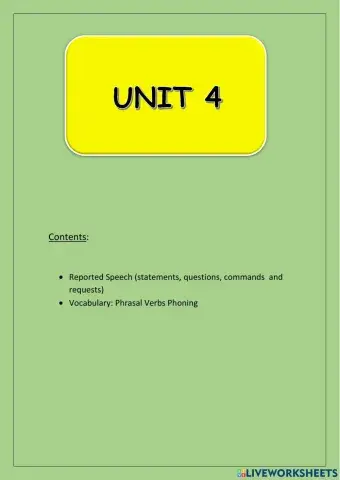 Portada unit 4 6° year