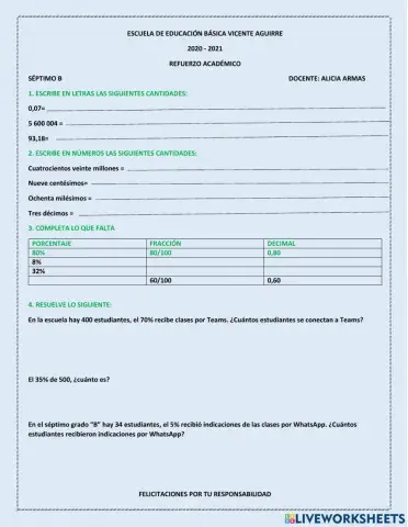 Actividad de refuerzo