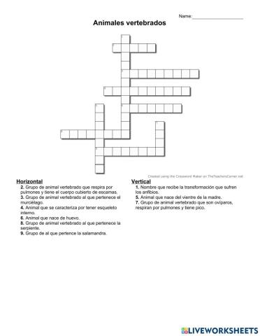 Animales vertebrados