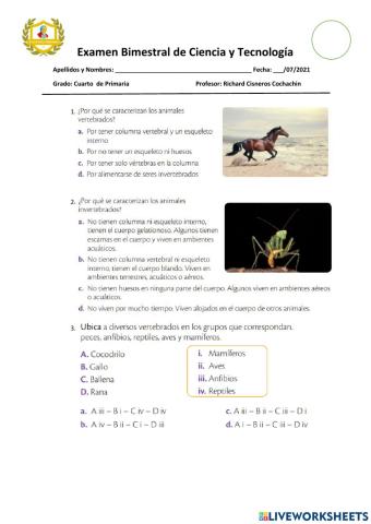 Ciencia cuarto bimestral