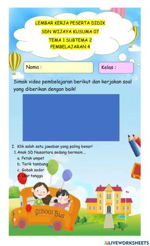 Tema 1 subtema 2 pembelajaran 4 kelas 3