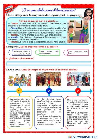 Leemos la historia de nuestro perú