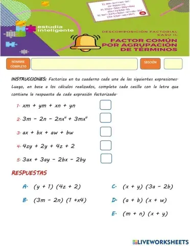 Factorización Agrupación de términos
