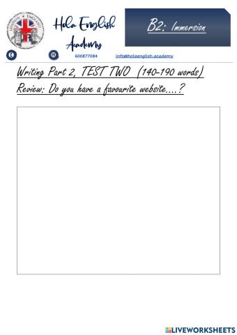 B2 Writing Part 2 Review