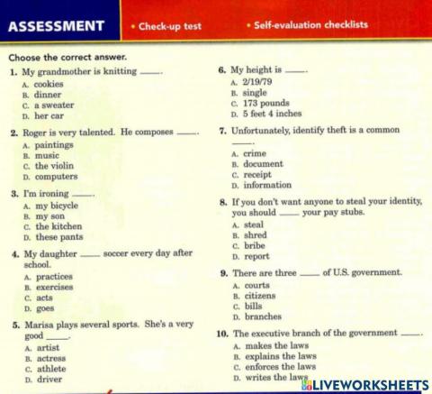 Assessment use of English
