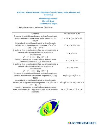 Ecuacion de la circunferencia Geometria Analitica