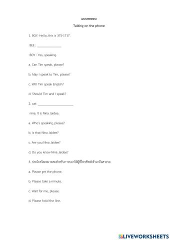 Talking on the phone