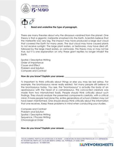 Reading type of reading