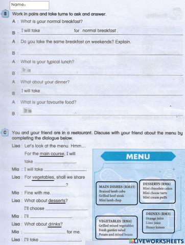 Page 3 Menu 