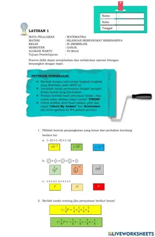 LKPD Bilangan Berpangkat