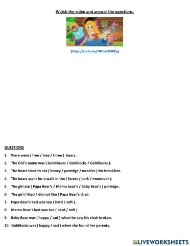 Goldilocks and the Three Bears