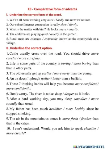 Comparative of adverbs