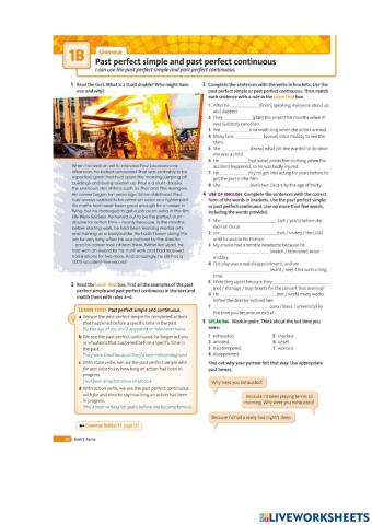 Past perfect and past perfect continuous