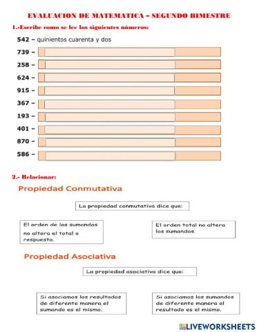 Evaluacion de matematica