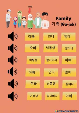 Family in Korean